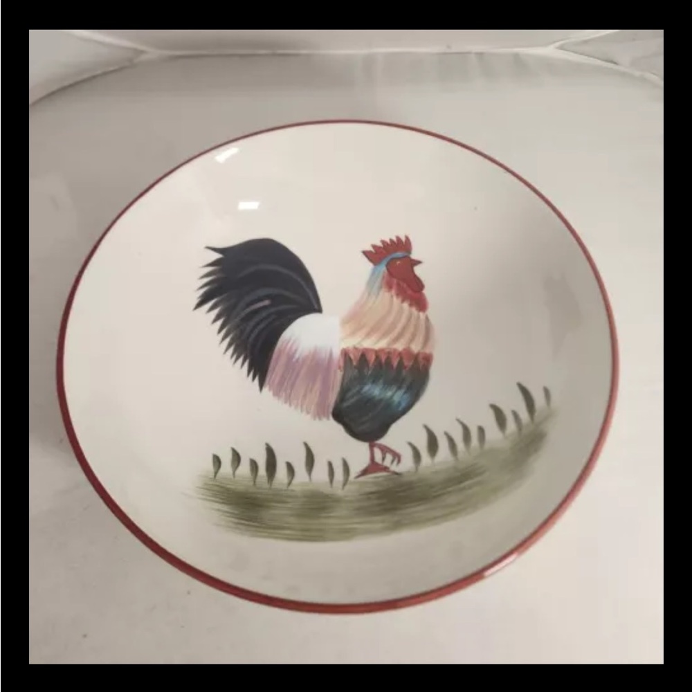 Vintage Home Interiors Large Rooster Serving Bowl 12in Home Decor Farmhouse